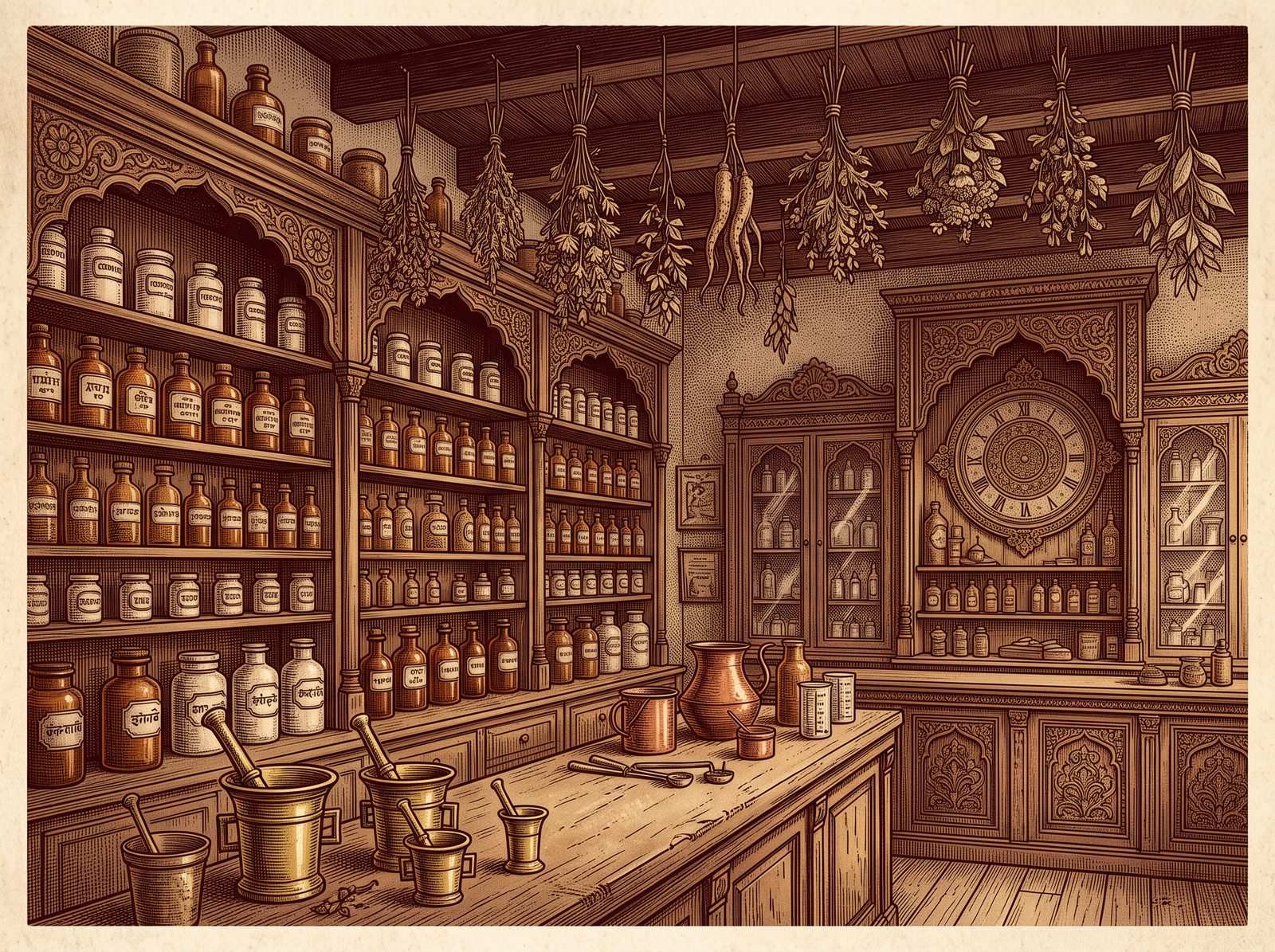 Vintage pharmaceutical company illustration