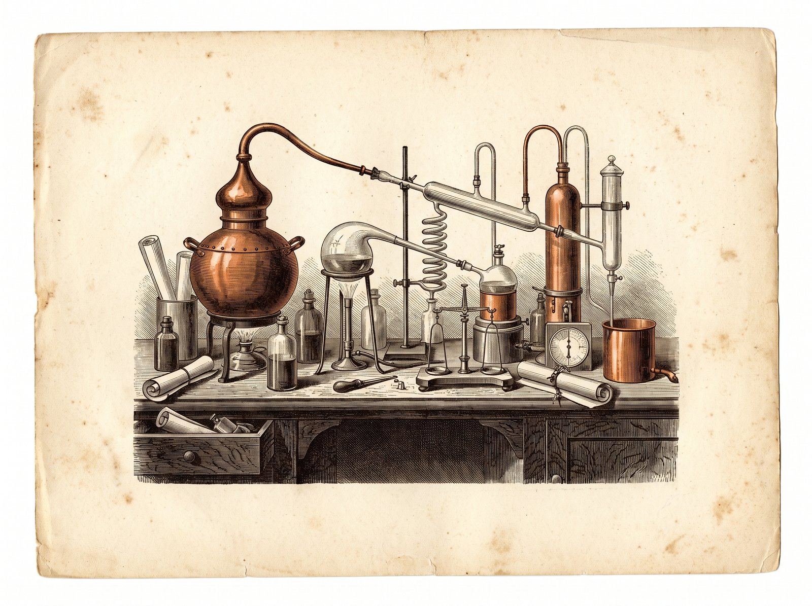 Vintage scientific laboratory illustration